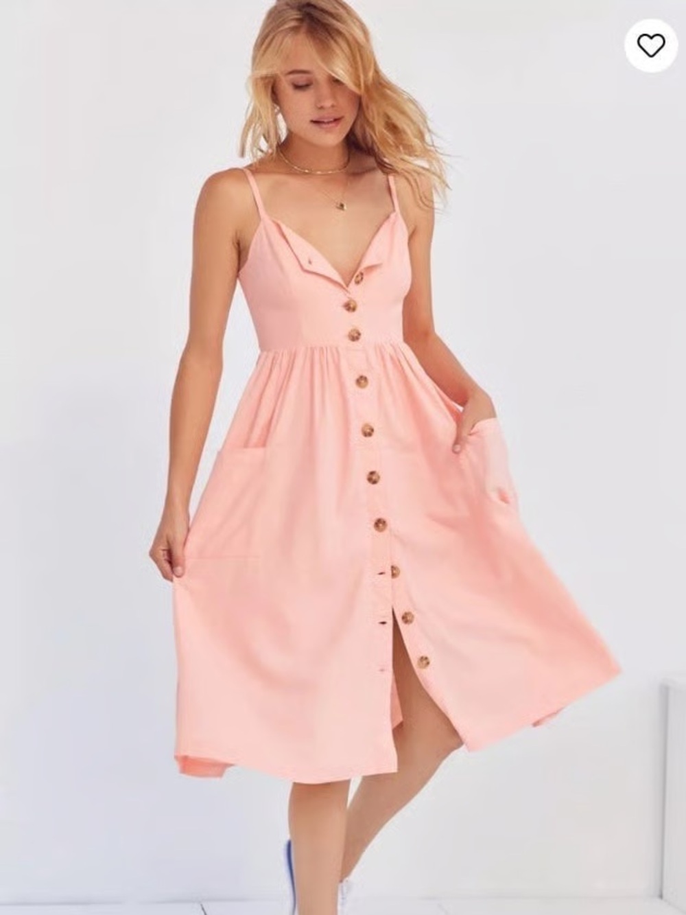 Urban Outfitters Cooperative Emilia Button-Down A-Line Midi Dress